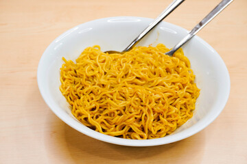 Mie Goreng or Bakmi Goreng or Fried Noodles. Indonesian food and cuisine, adopted from Chinese cuisine.