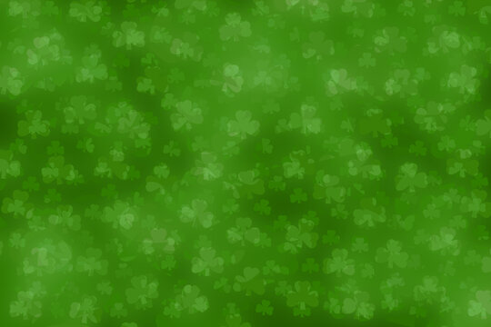 St Patricks Day Green Emerald Card Clover Shamrock Background Holiday Backdrop