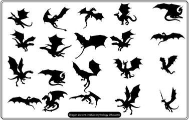Dragon ancient creature mythology silhouette 