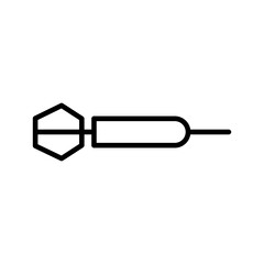 Dart arrow icon line isolated on white background. Black flat thin icon on modern outline style. Linear symbol and editable stroke. Simple and pixel perfect stroke vector illustration