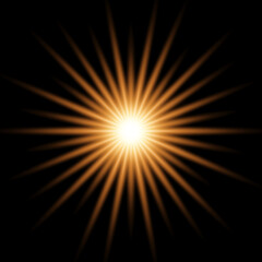 Obraz premium Special lens flare light effect. Light effects. Magical explosion with star dust. Yellow energy flash. Vector light stars. Star burst. Vector illustration
