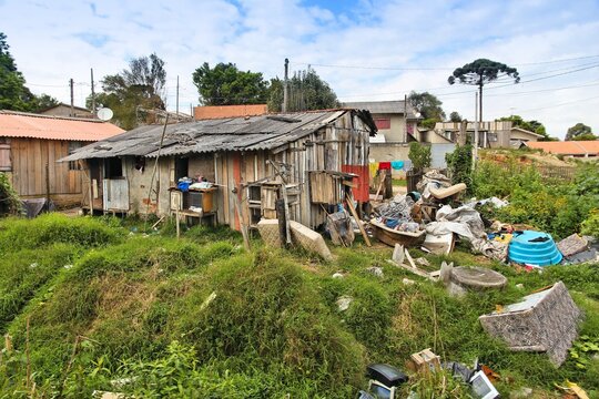 Poverty in Brazil - favela in Curitiba