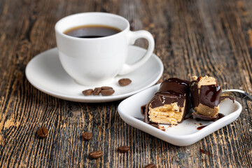 Sweet curd cheese made from milk with milk chocolate