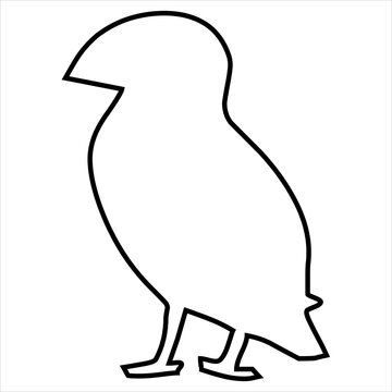 Vector, Image of duck icon, black and white in color, with transparent background.