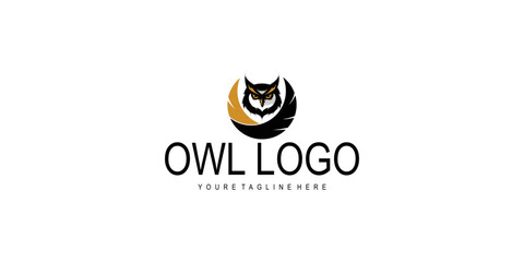 Owl logo design with unique concept premium vector