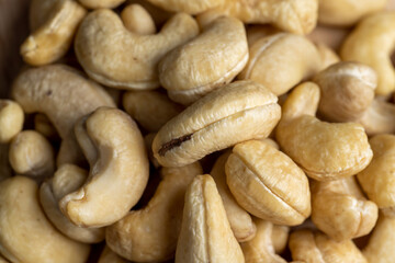 fresh cashew nuts on the table