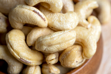 fresh cashew nuts on the table