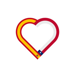 unity concept. heart ribbon icon of spain and texas flags. vector illustration isolated on white background