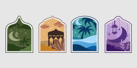 Islamic theme vector flat design suitable for Ramadan Eid and other religious pickles
