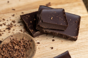 Sweet chocolate made of cocoa and sugar