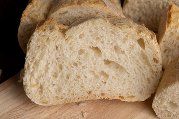 Sliced wheat loaf of fresh bread