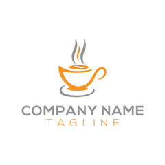 coffee cup icon logo design with vector format.