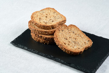Toasted bread with cereals and seeds