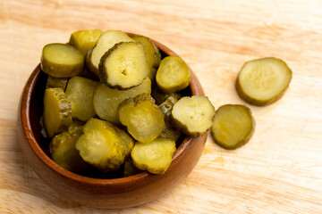 Sauerkraut sliced green cucumber