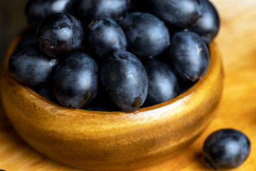 Fresh sweet washed blue grapes