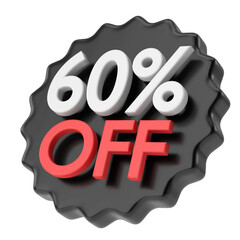 3D sixty percent off. 60% off. Black Friday sale.