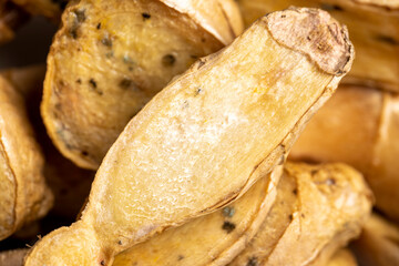 Spoiled and covered with mold sliced ginger