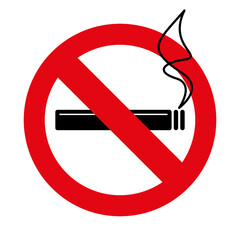 No smoking sign.  Cigarette symbol. Vector icon, isolated on a white background.