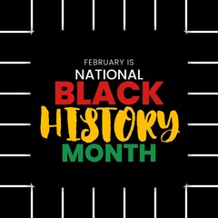 Fototapeta na wymiar Black History Month or American African History Month template