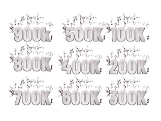 Follower celebration text effect vector illustration 3d rendering