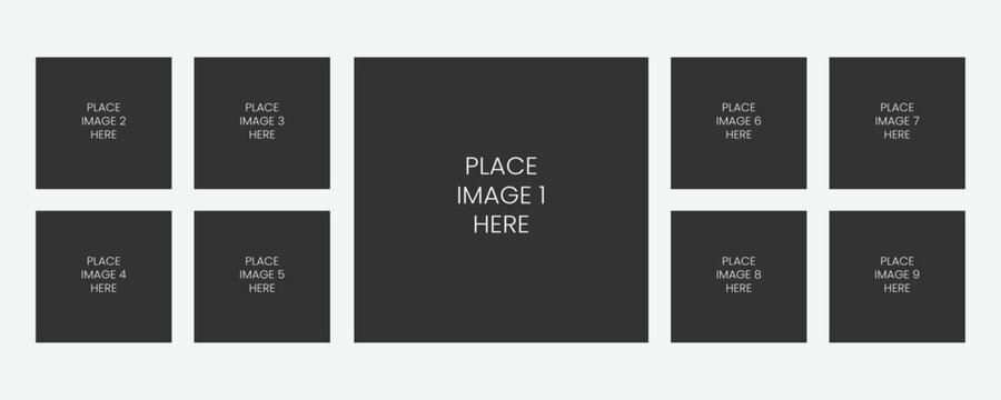 9 slide frames photo collage for preview social media post
