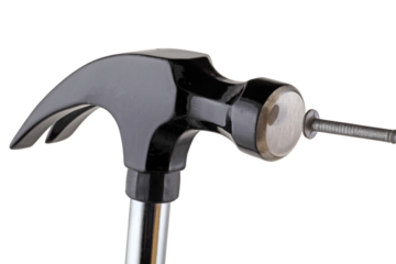 Hammer and nail isolated, png