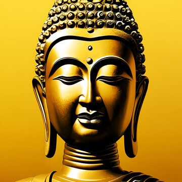 Golden Buddha Smiling Face