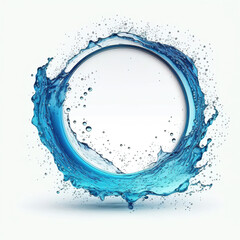 Fototapeta premium water splash empty frame on white background created with Generative AI