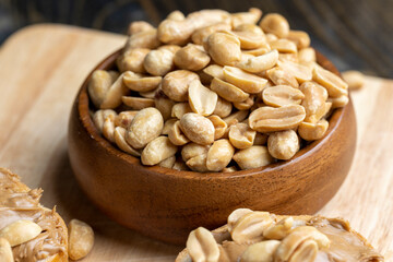 Peanut paste on a soft wheat baguette