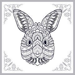 rabbit head mandala arts isolated on white background