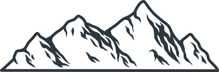 Monochrome vector mountain or rock