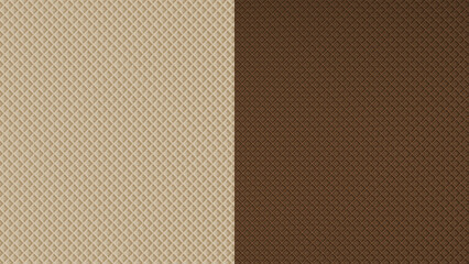 3D rendering Empty Vanilla And Chocolate Wafer Texture Backgroun