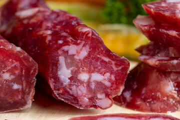 cooking snacks with salami