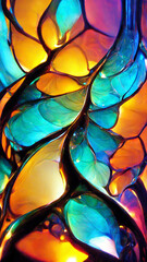 light chemistry glass fractal colorful illustration Generative AI Content by Midjourney