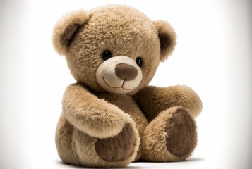 Fototapeta premium Cute teddy bear isolated on white background