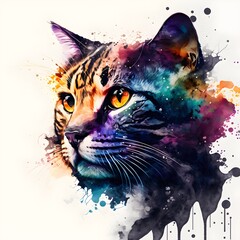 Cat in Watercolor