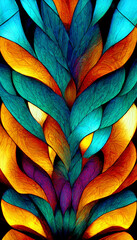 Mayan style glass fractal colorful illustration Generative AI Content by Midjourney