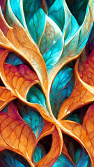Mayan style silky glass fractal colorful illustration Generative AI Content by Midjourney