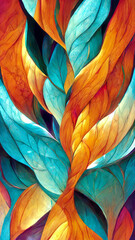 Mayan style silky glass fractal colorful illustration Generative AI Content by Midjourney