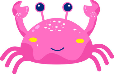 Pink kawaii crab