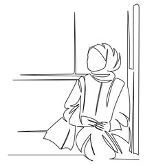 muslim girl rides the subway