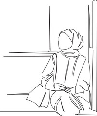 muslim girl rides the subway