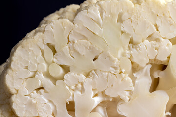 Cauliflower close up during cooking