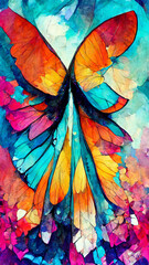 abstract butterfly wings colorful dazzling colorful illustration Generative AI Content by Midjourney