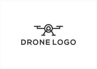 initial Letter R and Drone Logo Design Vector	