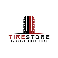 Tire logo, tire shop logo design vector illustration. tire logo shop icon, car tire simple icon