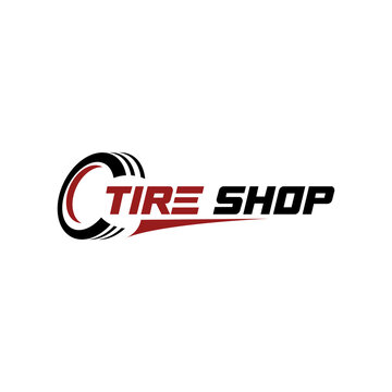 Tire logo, tire shop logo design vector illustration. tire logo shop icon, car tire simple icon