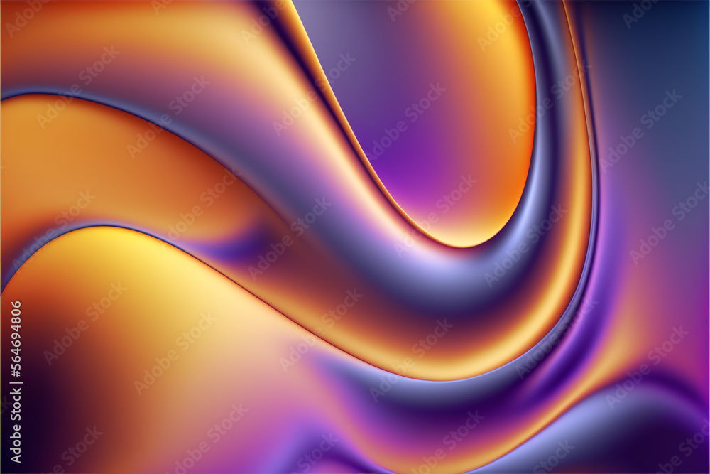 Wall mural abstract holographic gradient waves background. generative ai.