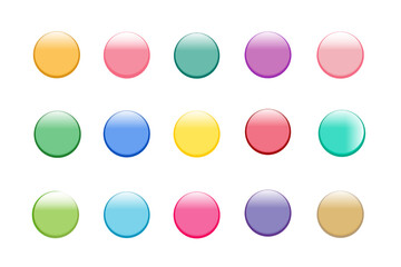 Set of colorful round button, Icon Vector illustration.