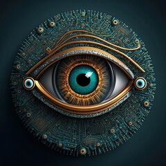 Robotic eye circuit board with microchips
